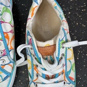 COACH Women's Colorful Canvas Sneakers - gently used, good condition